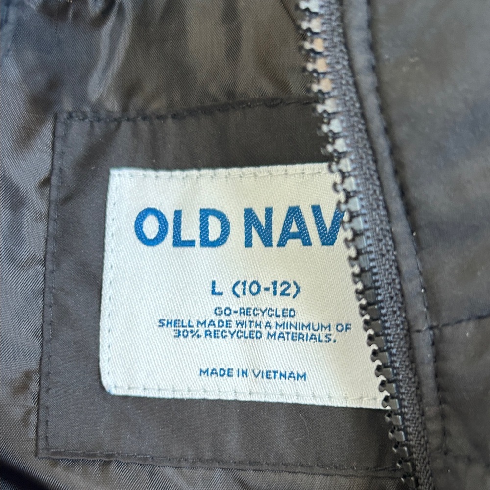 NWT Old Navy Kids Black Hooded Jacket, Size L (10-12) - Picture 4 of 9